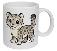 Azeeda 11oz (320ml) 'Cute Snow Leopard' Ceramic Mug/Cup (MG00093981)