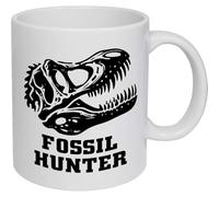 Azeeda 11oz (320ml) 'Fossil Hunter Dinosaur Skull' Ceramic Mug/Cup (MG00078411)