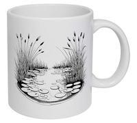 Azeeda 11oz (320ml) 'Garden Pond' Ceramic Mug/Cup (MG00102544)