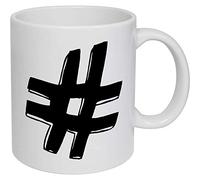 Azeeda 11oz (320ml) 'Hash Tag' Ceramic Mug/Cup (MG00006588)