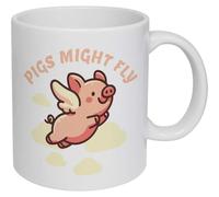Azeeda 11oz (320ml) 'Pigs Might Fly' Ceramic Mug/Cup (MG00096273)