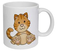 Azeeda 11oz (320ml) 'Sitting Ginger Cat' Ceramic Mug/Cup (MG00040969)