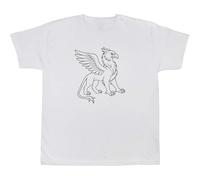 Azeeda 12-13 Years 'Griffin Outline' Children's/Kid's T-Shirt (White) (TS00526798)