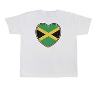 Azeeda 12-13 Years 'Jamaica Flag Heart' Children's/Kid's T-Shirt (White) (TS00319553)