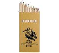 Azeeda 12 x 'Going Coastal Pelican' Long 178mm Coloured Pencils/Pencil Set (PE00083617)