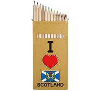 Azeeda 12 x 'I Love Scotland' Long 178mm Coloured Pencils/Pencil Set (PE00044055)