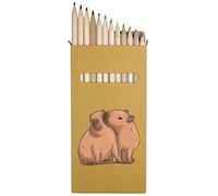 Azeeda 12 x 'Kissing Capybara' Long 178mm Coloured Pencils/Pencil Set (PE00050489)