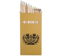 Azeeda 12 x 'Scottish Thistle & Laurel Wreath' Long 178mm Coloured Pencils/Pencil Set (PE00086247)