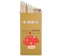 Azeeda 12 x 'So Mushroom Room In My Heart' Long 178mm Coloured Pencils/Pencil Set (PE00059915)