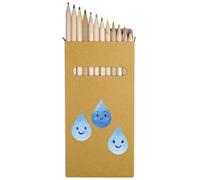 Azeeda 12 x 'Three Happy Water Drops' Long 178mm Coloured Pencils/Pencil Set (PE00081491)