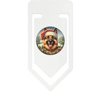Azeeda 141mm 'German Shepherd Dog Wearing Santa Hat' Giant Plastic Paper Clip (CC00105883)