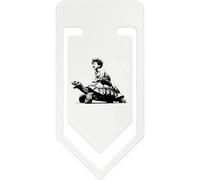 Azeeda 141mm 'Happy Boy Riding Tortoise' Giant Plastic Paper Clip (CC00107963)