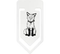 Azeeda 141mm 'Happy Smiling Fox Sitting' Giant Plastic Paper Clip (CC00111491)