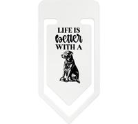 Azeeda 141mm 'Life is Better with A Dog Text' Giant Plastic Paper Clip (CC00108383)
