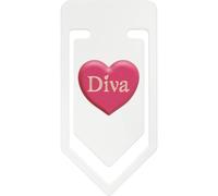 Azeeda 141mm 'Pink Heart Diva' Giant Plastic Paper Clip (CC00113847)