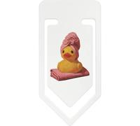 Azeeda 141mm 'Rubber Duckie with Pink Towels' Giant Plastic Paper Clip (CC00115105)