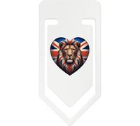Azeeda 141mm 'Union Jack Heart with Lion' Giant Plastic Paper Clip (CC00104229)