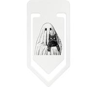 Azeeda 141mm 'Whimsical Ghost Holding Black Cat' Giant Plastic Paper Clip (CC00113041)