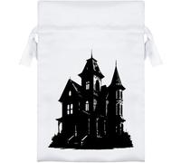 Azeeda 15cm 'Abandoned Haunted Victorian House' Satin Drawstring Bag/Pouch (SB00133665)