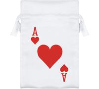 Azeeda 15cm 'Ace Of Hearts' Satin Drawstring Bag/Pouch (SB00127721)