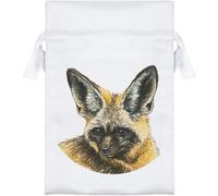 Azeeda 15cm 'African Bat-Eared Fox' Satin Drawstring Bag/Pouch (SB00133309)