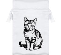 Azeeda 15cm 'American Shorthair Cat' Satin Drawstring Bag/Pouch (SB00145161)
