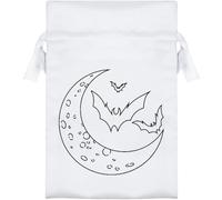 Azeeda 15cm 'Bats & Crescent' Satin Drawstring Bag/Pouch (SB00130205)