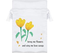 Azeeda 15cm 'Bring Me Flowers' Satin Drawstring Bag/Pouch (SB00139129)