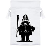 Azeeda 15cm 'British Bobby On The Beat' Satin Drawstring Bag/Pouch (SB00127709)