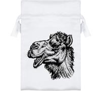 Azeeda 15cm 'Camel Portrait' Satin Drawstring Bag/Pouch (SB00161984)