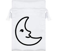 Azeeda 15cm 'Crescent Moon Line Art' Satin Drawstring Bag/Pouch (SB00155157)