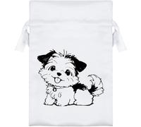 Azeeda 15cm 'Cute Yorkshire Terrier Puppy' Satin Drawstring Bag/Pouch (SB00132841)