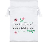 Azeeda 15cm 'Don't Trip Over What's Behind You' Satin Drawstring Bag/Pouch (SB00131957)