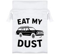 Azeeda 15cm 'Eat My Dust Retro Station Wagon' Satin Drawstring Bag/Pouch (SB00129673)