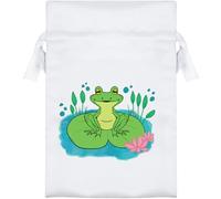 Azeeda 15cm 'Frog On A Lily Pad' Satin Drawstring Bag/Pouch (SB00132145)