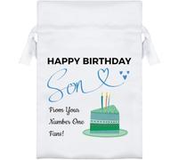 Azeeda 15cm 'Happy Birthday Son' Satin Drawstring Bag/Pouch (SB00133113)