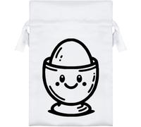 Azeeda 15cm 'Happy Egg Cup' Satin Drawstring Bag/Pouch (SB00135033)