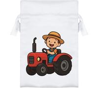 Azeeda 15cm 'Happy Farmer' Satin Drawstring Bag/Pouch (SB00132941)