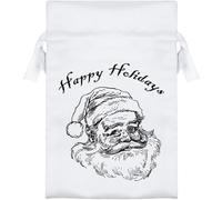 Azeeda 15cm 'Happy Holidays Vintage Santa ' Satin Drawstring Bag/Pouch (SB00135409)