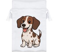 Azeeda 15cm 'Happy Sitting Jack Russell' Satin Drawstring Bag/Pouch (SB00134133)