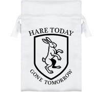 Azeeda 15cm 'Hare Today Gone Tomorrow' Satin Drawstring Bag/Pouch (SB00161284)