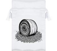 Azeeda 15cm 'Hay Bale' Satin Drawstring Bag/Pouch (SB00143913)