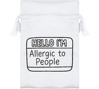 Azeeda 15cm 'Hello I'm Allergic To People' Satin Drawstring Bag/Pouch (SB00133909)