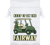 Azeeda 15cm 'Keep it on the Fairway' Satin Drawstring Bag/Pouch (SB00130773)
