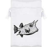 Azeeda 15cm 'Longhorn Cowfish' Satin Drawstring Bag/Pouch (SB00155629)