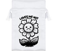 Azeeda 15cm 'Loves Me Not Sad Flower' Satin Drawstring Bag/Pouch (SB00145457)