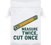 Azeeda 15cm 'Measure Twice Cut Once' Satin Drawstring Bag/Pouch (SB00133789)