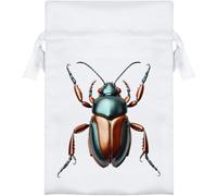 Azeeda 15cm 'Metallic Beetle' Satin Drawstring Bag/Pouch (SB00142389)