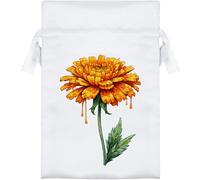 Azeeda 15cm 'Painted Style Marigold' Satin Drawstring Bag/Pouch (SB00155841)