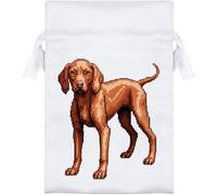 Azeeda 15cm 'Pixel Style Vizsla Dog' Satin Drawstring Bag/Pouch (SB00143509)
